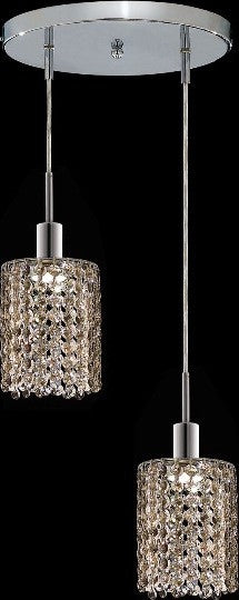 C121-1282D-R-R-GT/RC By Elegant Lighting Mini Collection 2 Lights Pendant Chrome Finish