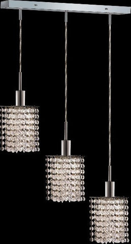 C121-1283D-O-P-CL/RC By Elegant Lighting Mini Collection 3 Lights Pendant Chrome Finish