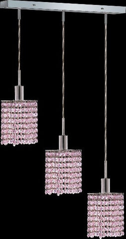 C121-1283D-O-S-RO/RC By Elegant Lighting Mini Collection 3 Lights Pendant Chrome Finish