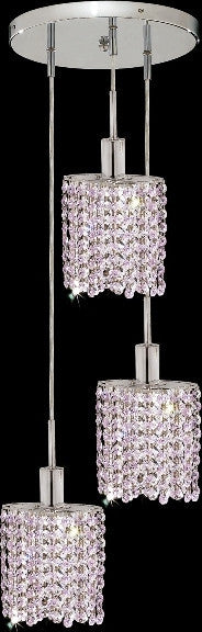 C121-1283D-R-E-RO/RC By Elegant Lighting Mini Collection 3 Lights Pendant Chrome Finish