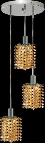 C121-1283D-R-P-LT/RC By Elegant Lighting Mini Collection 3 Lights Pendant Chrome Finish