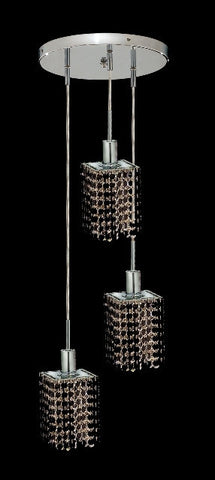 C121-1283D-R-S-JT/RC By Elegant Lighting Mini Collection 3 Lights Pendant Chrome Finish