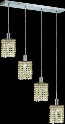 C121-1284D-O-R-LP/RC By Elegant Lighting Mini Collection 4 Lights Pendant Chrome Finish