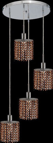 C121-1284D-R-E-TO/RC By Elegant Lighting Mini Collection 4 Lights Pendant Chrome Finish