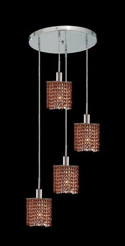C121-1284D-R-S-TO/RC By Elegant Lighting Mini Collection 4 Lights Pendant Chrome Finish