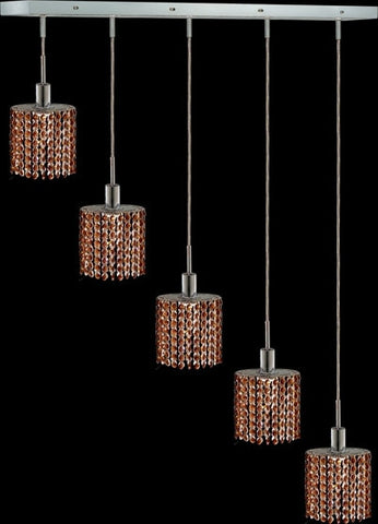 C121-1285D-O-E-TO/RC By Elegant Lighting Mini Collection 4 Lights Pendant Chrome Finish