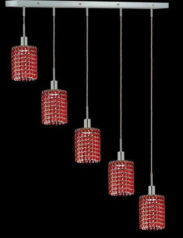 C121-1285D-O-R-BO/RC By Elegant Lighting Mini Collection 5 Lights Pendant Chrome Finish