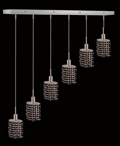 C121-1286D-O-E-JT/RC By Elegant Lighting Mini Collection 6 Lights Pendant Chrome Finish