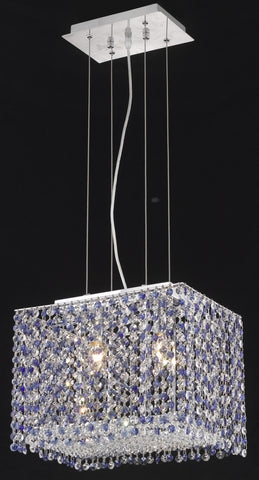 C121-1291D14C-JT/RC By Elegant Lighting Moda Collection 2 Light Chandeliers Chrome Finish