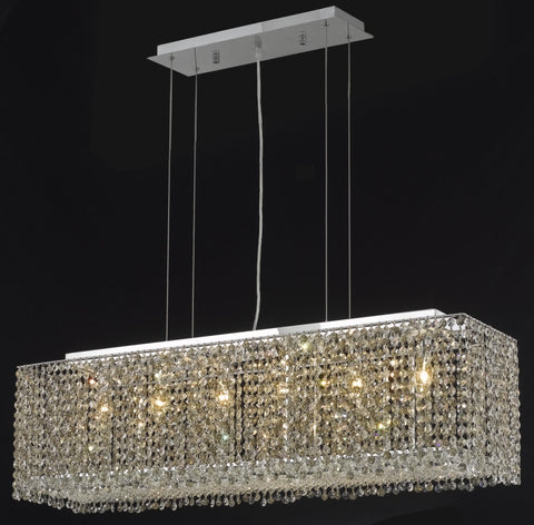 C121-1291D38C-JT/RC By Elegant Lighting Moda Collection 6 Light Chandeliers Chrome Finish