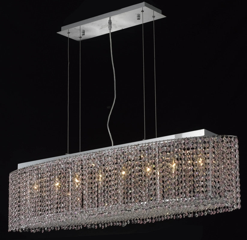 C121-1292D46C-RO/RC By Elegant Lighting Moda Collection 8 Light Chandeliers Chrome Finish