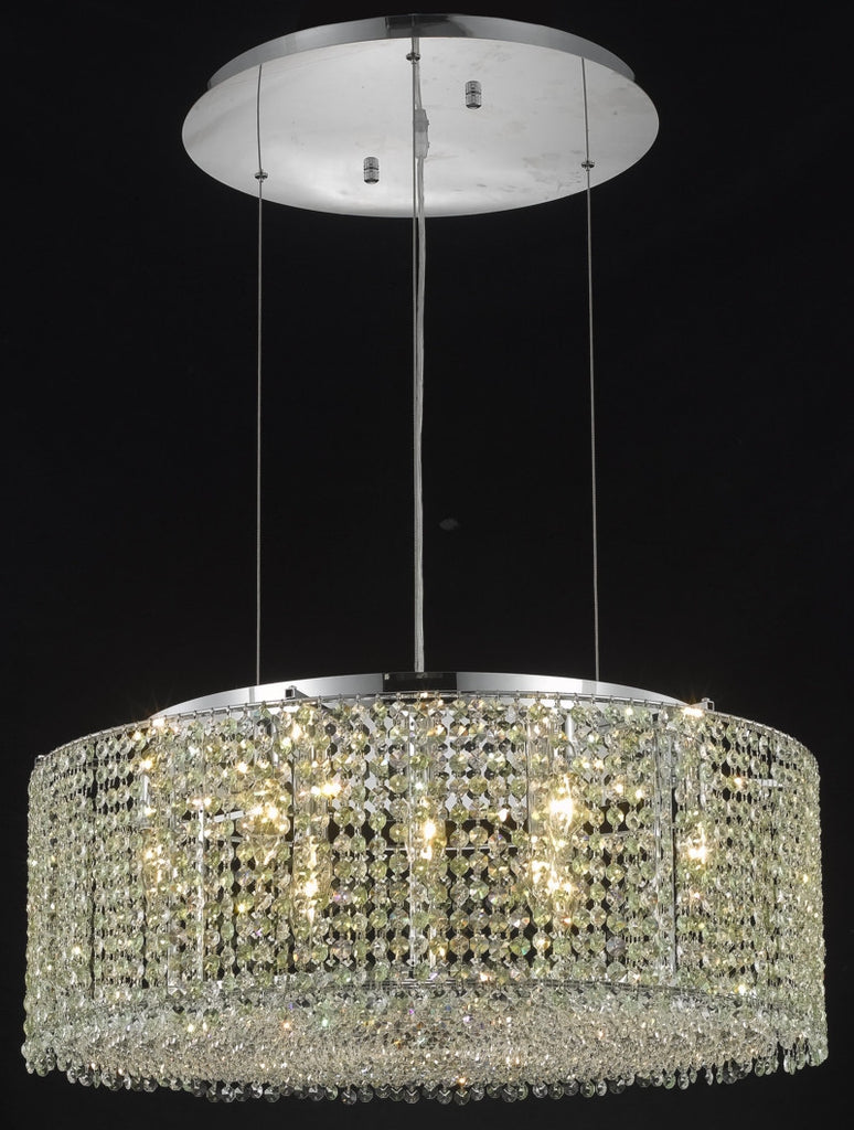 C121-1293D26C-BO/RC By Elegant Lighting Moda Collection 9 Light Chandeliers Chrome Finish