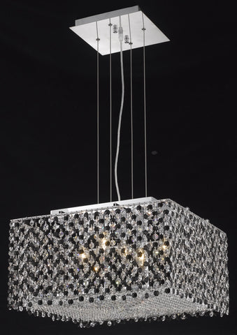 C121-1294D18C-JT/RC By Elegant Lighting Moda Collection 5 Light Chandeliers Chrome Finish