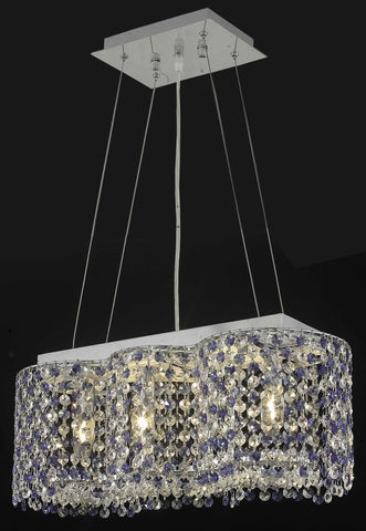 C121-1295D20C-GT/RC By Elegant Lighting Moda Collection 4 Light Chandeliers Chrome Finish