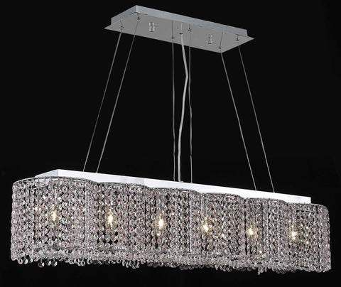 C121-1295D40C-LP/RC By Elegant Lighting Moda Collection 6 Light Chandeliers Chrome Finish