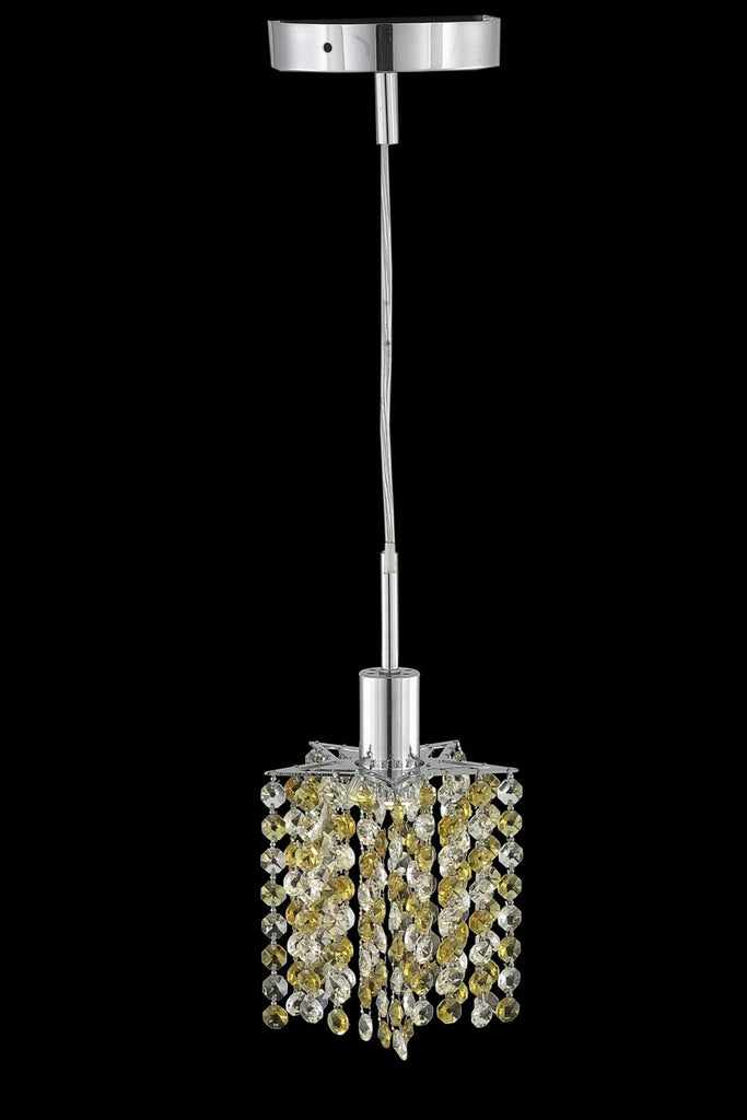 C121-1381D-R-P-RO/RC By Elegant Lighting Mini Collection 1 Light Pendants Chrome Finish