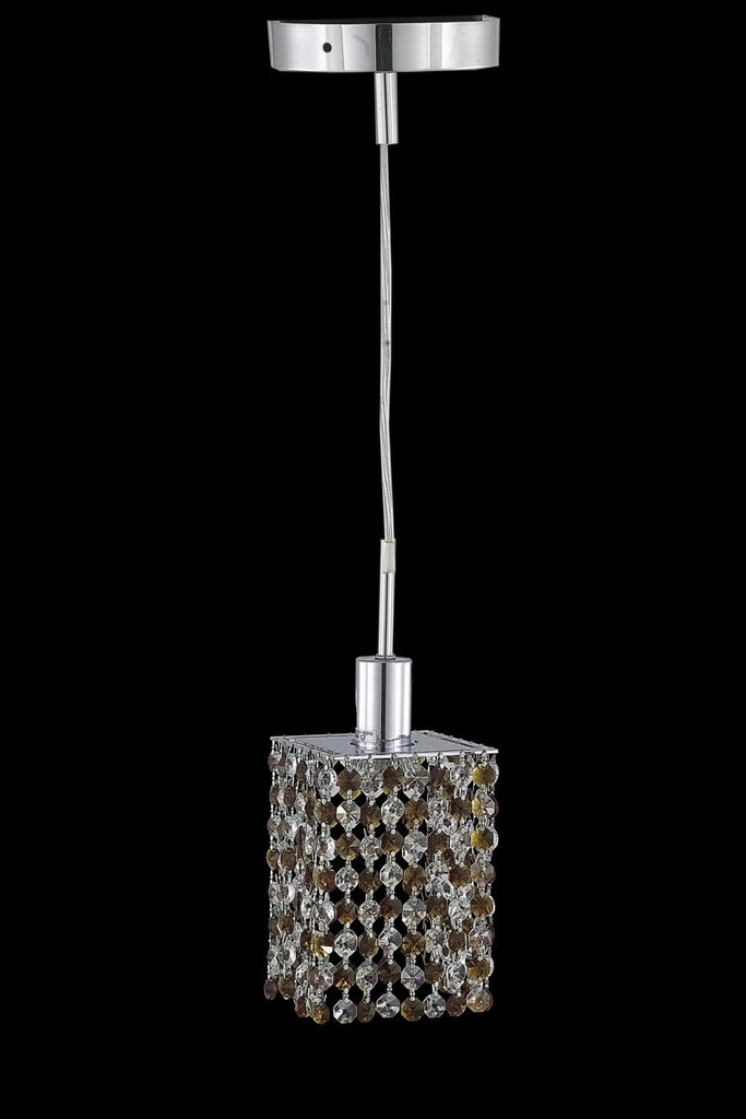 C121-1381D-R-S-GT/RC By Elegant Lighting Mini Collection 1 Light Pendants Chrome Finish