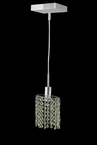 C121-1381D-S-E-GT/RC By Elegant Lighting Mini Collection 1 Light Pendants Chrome Finish