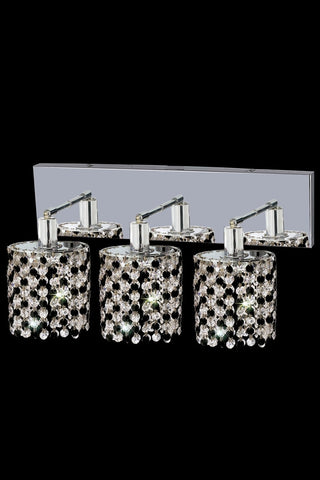 C121-1383W-O-R-LP/RC By Elegant Lighting Mini Collection 3 Light Wall Sconces Chrome Finish