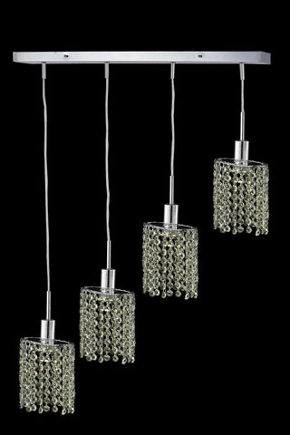 C121-1384D-O-E-BO/RC By Elegant Lighting Mini Collection 4 Light Pendants Chrome Finish