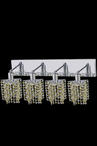 C121-1384W-O-P-LT/RC By Elegant Lighting Mini Collection 4 Light Wall Sconces Chrome Finish