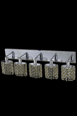 C121-1385W-O-E-LP/RC By Elegant Lighting Mini Collection 5 Light Wall Sconces Chrome Finish