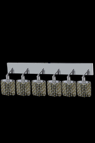 C121-1386W-O-E-LP/RC By Elegant Lighting Mini Collection 6 Light Wall Sconces Chrome Finish