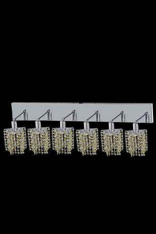 C121-1386W-O-P-LT/RC By Elegant Lighting Mini Collection 6 Light Wall Sconces Chrome Finish