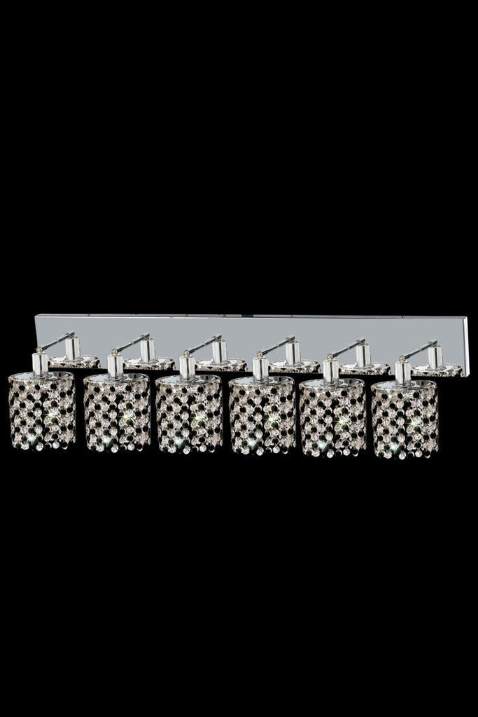 C121-1386W-O-R-LP/RC By Elegant Lighting Mini Collection 6 Light Wall Sconces Chrome Finish