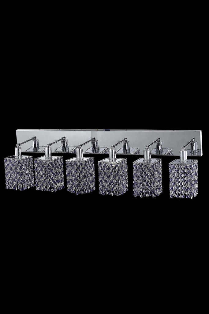 C121-1386W-O-S-RO/RC By Elegant Lighting Mini Collection 6 Light Wall Sconces Chrome Finish