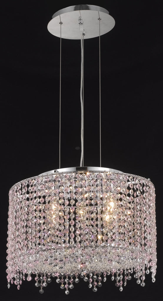 C121-1393D18C-CL/RC By Elegant Lighting Moda Collection 5 Light Chandeliers Chrome Finish