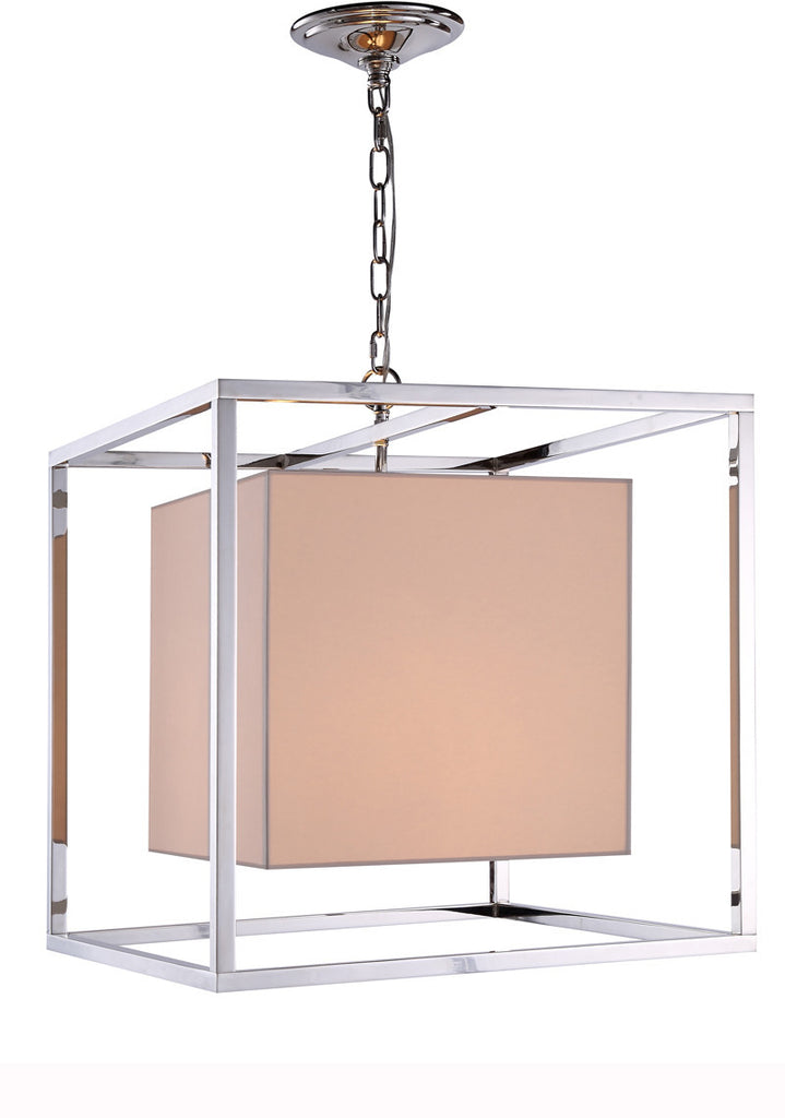 C121-1416D22PN By Elegant Lighting - Quincy Collection Polished Nickel Finish 2 Lights Pendant lamp