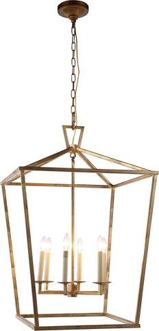 C121-1422D24GI By Elegant Lighting - Denmark Collection Golden Iron Finish 6 Lights Pendant Lamp