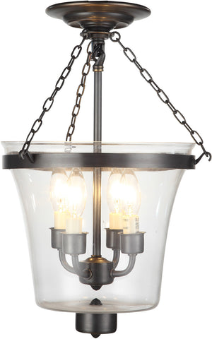 C121-1423F12BZ By Elegant Lighting - Seneca Collection Bronze Finish 4 Lights Flush Mount