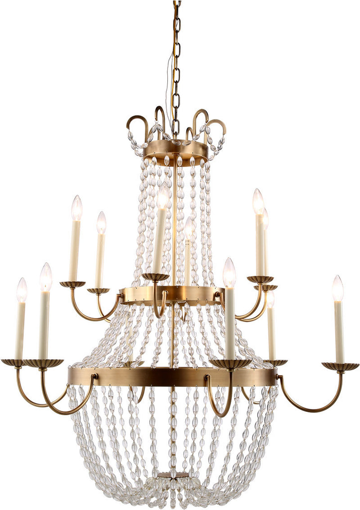 C121-1433G39BB By Elegant Lighting - Roma Collection Burnished Brass Finish 12 Lights Pendant Lamp