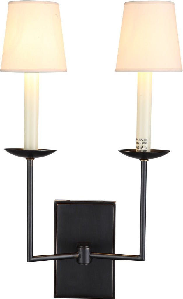 C121-1436W10BZ By Elegant Lighting - Astana Collection Bronze Finish 2 Lights Wall Sconce