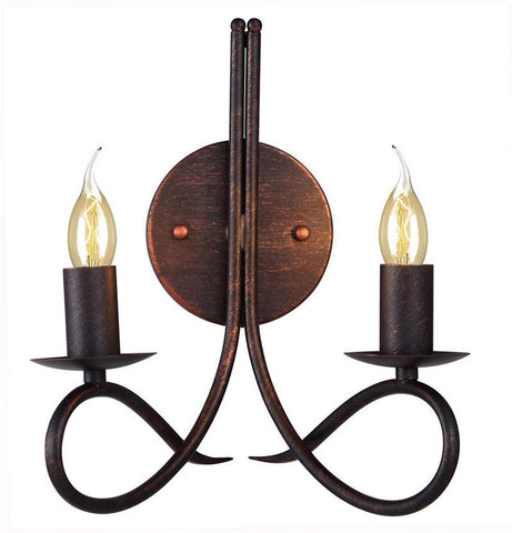 C121-1452W9DB By Elegant Lighting - Lyndon Collection Dark Bronze Finish 2 Lights Wall Sconce