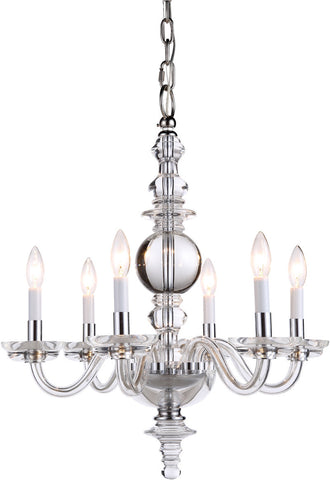 C121-1462D22C By Elegant Lighting - Diamante Collection Chrome Finish 6 Lights Pendant Lamp