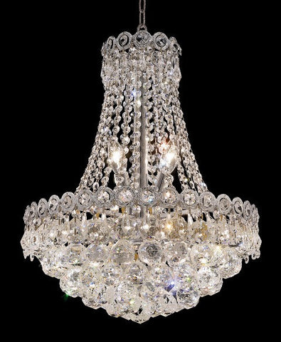 C121-1901D16C/EC By Elegant Lighting Century Collection 8 Lights Chandelier Chrome Finish