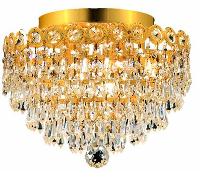 ZC121-V1902F12G/EC By Elegant Lighting - Century Collection Gold Finish 4 Lights Flush Mount