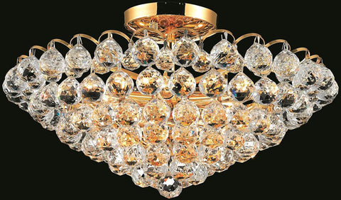 ZC121-2001F21G/EC By Regency Lighting - Godiva Collection Gold Finish 9 Lights Flush Mount