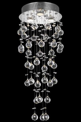 ZC121-V2006F12C/EC By Elegant Lighting Galaxy Collection 3 Lights Chandelier Chrome Finish