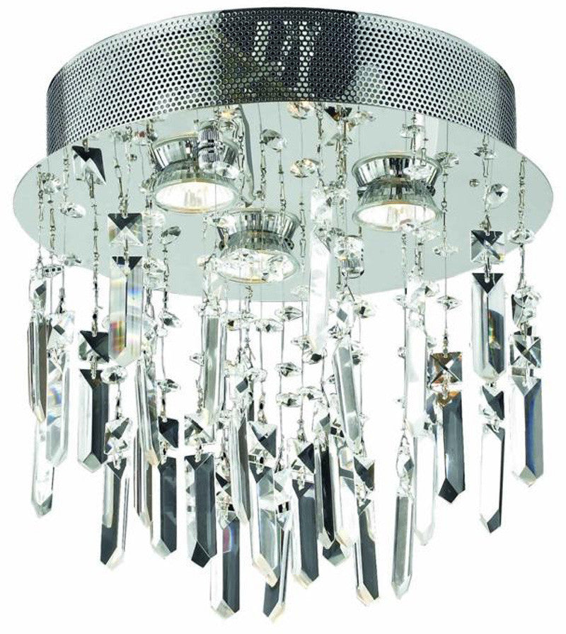 ZC121-V2006F13SC/EC By Elegant Lighting - Galaxy Collection Chrome Finish 3 Lights Flush Mount