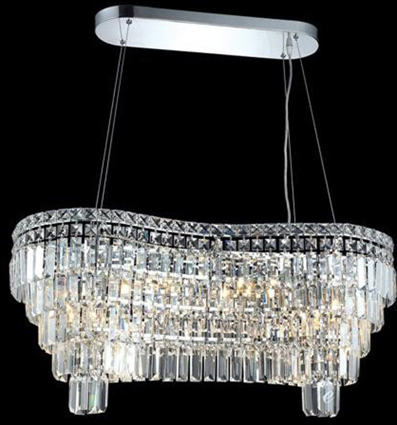 ZC121-2019D32C/EC By Regency Lighting - Maxim Collection Chrome Finish 14 Lights Dining Room