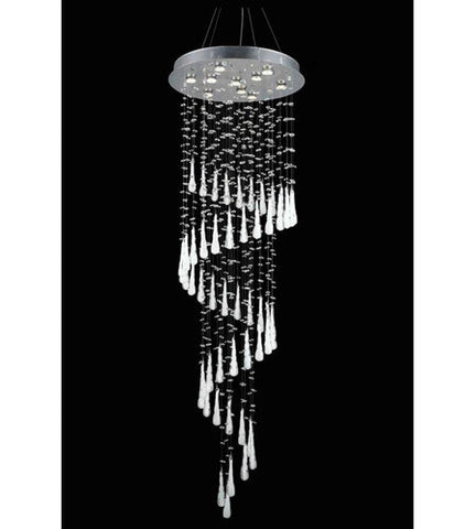 C121-2024G24C-GLW/RC By Elegant Lighting Comet Collection 10 Light Foyer/Hallway Chrome Finish