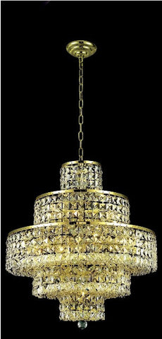 C121-2039D20G/RC By Elegant Lighting Maxim Collection 13 Light Chandeliers Gold Finish