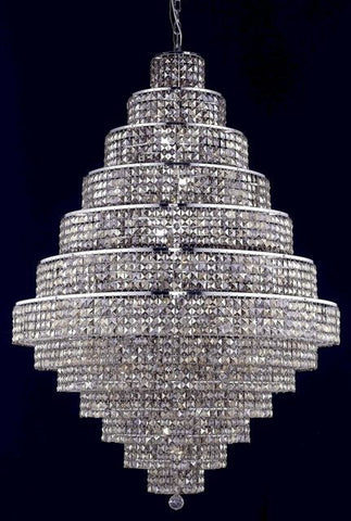 C121-2039G42C-GT/RC By Elegant Lighting Maxim Collection 38 Light Chandeliers Chrome Finish