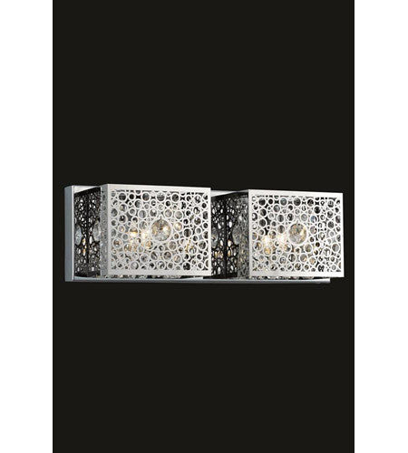 C121-2052W16C/RC By Elegant Lighting Soho Collection 2 Light Wall Sconce Chrome Finish