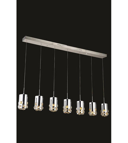 C121-2055D7O/RC By Elegant Lighting Broadway Collection 7 Light Pendant Chrome Finish