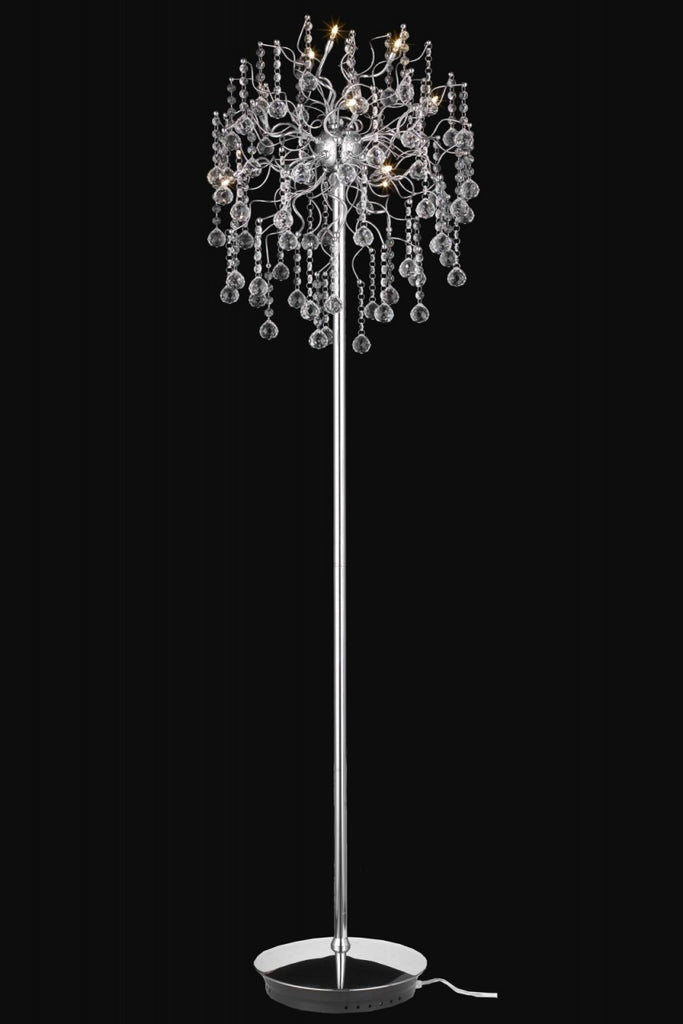 C121-2075FL18C/RC By Elegant Lighting Astro Collection 9 Light Floor Lamps Chrome Finish